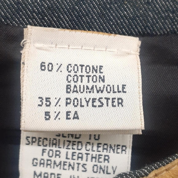 Guyfulop Navy Tan leather Trim Blazer Italy jacket - Picture 5 of 11